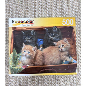 Kodacolor Yellow and Gray Kittens 500 Piece Puzzle